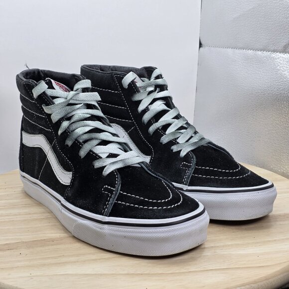 Womens Size 8 - Vans Sk8-Hi W7 Black White Canvas High Top Skate Shoes 500714 - Picture 5 of 9